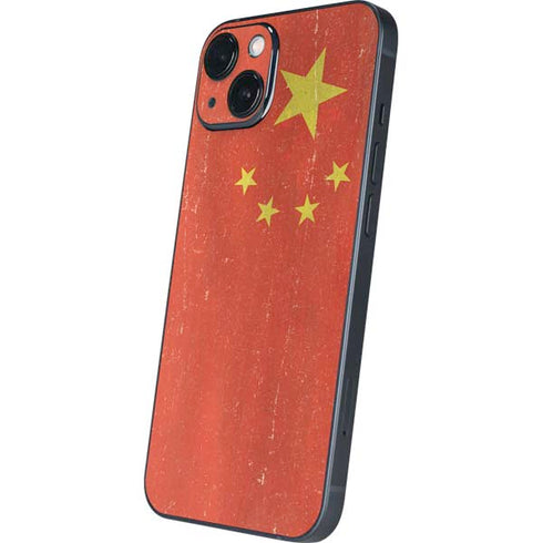 Chinese Flag Distressed iPhone 15 Skin